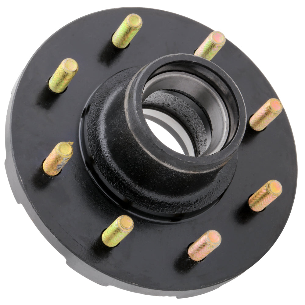 5,200-7,000 lbs Axle Idler Hub - 8 lugs on 6.5" Bolt Pattern - Races Installed on Hub: 25520, 14276 - Fits #42 Spindles